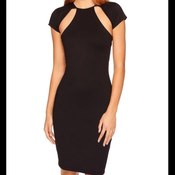 Susana Monaco Black LBD Cutout Bodycon Sheath Dress S NWT - Picture 1 of 7